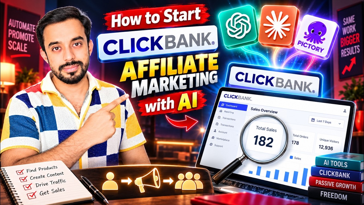 How to Start Clickbank Affiliate Marketing with Ai | How to Do Affiliate Marketing with Pictory Ai